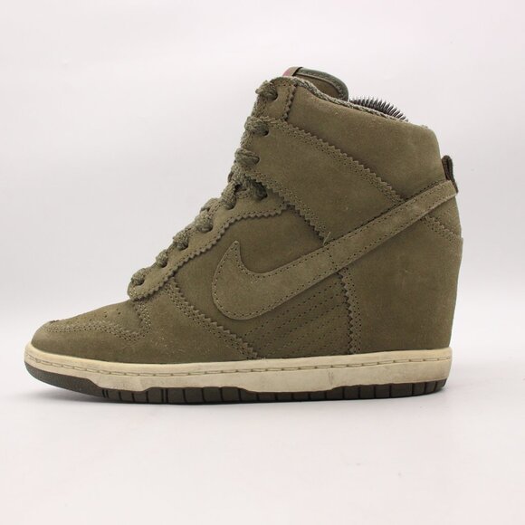 Nike Dunk Sky Women's Size 7 Hi Hidden Wedge Olive Green Sneakers 528899-200 - Picture 4 of 9